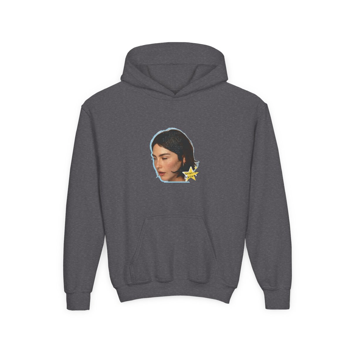 Gracie Abrams Big Face Kids Hoodie - alternate angle 3, merchandise