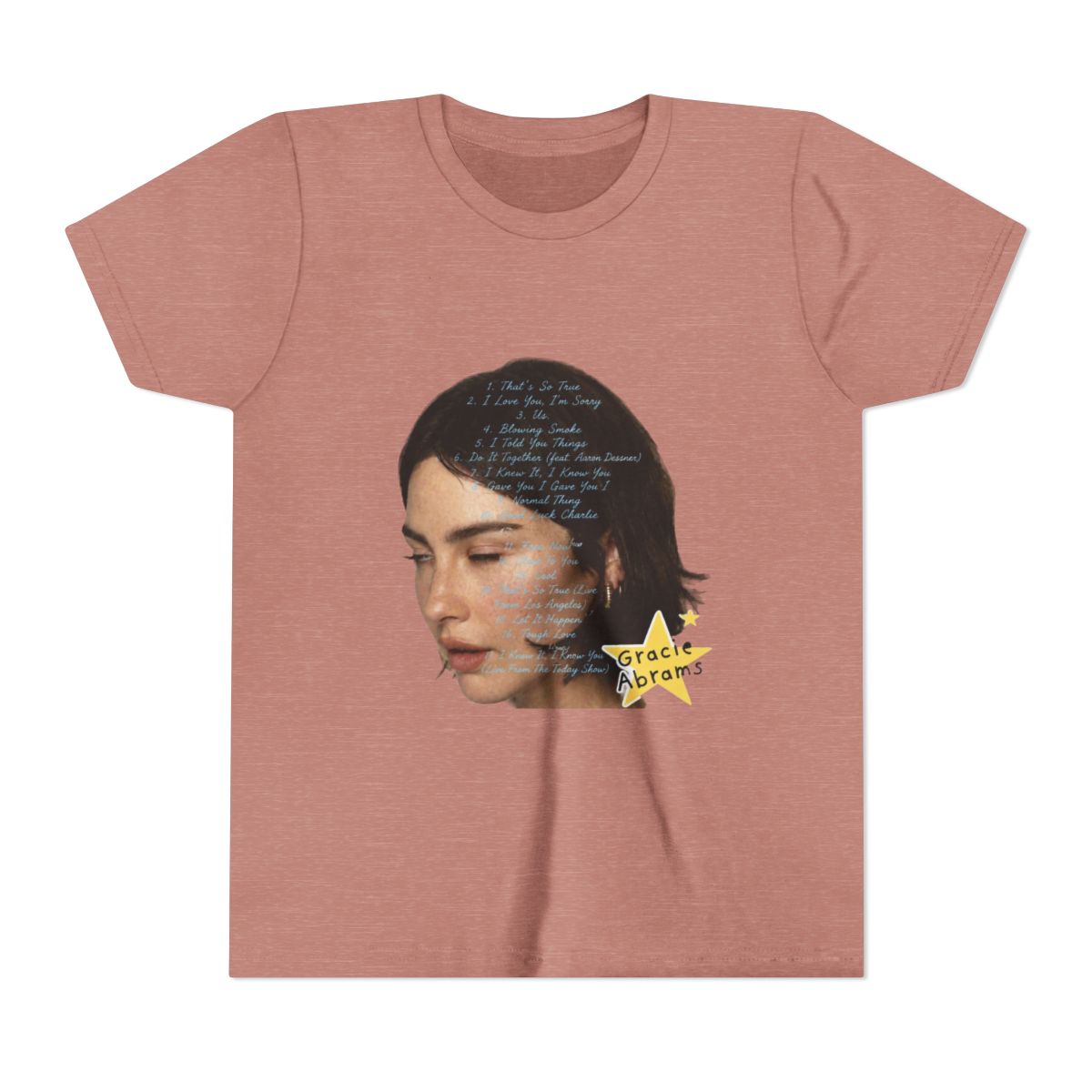 Gracie Abrams Big Face Kids T Shirt - alternate angle 2, merchandise